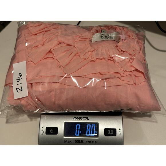 Sea‎ New York Sz 0 Micah Ramie Dress Flutter Sleeve Tiered Ruffle Cottage Pink - Picture 11 of 11